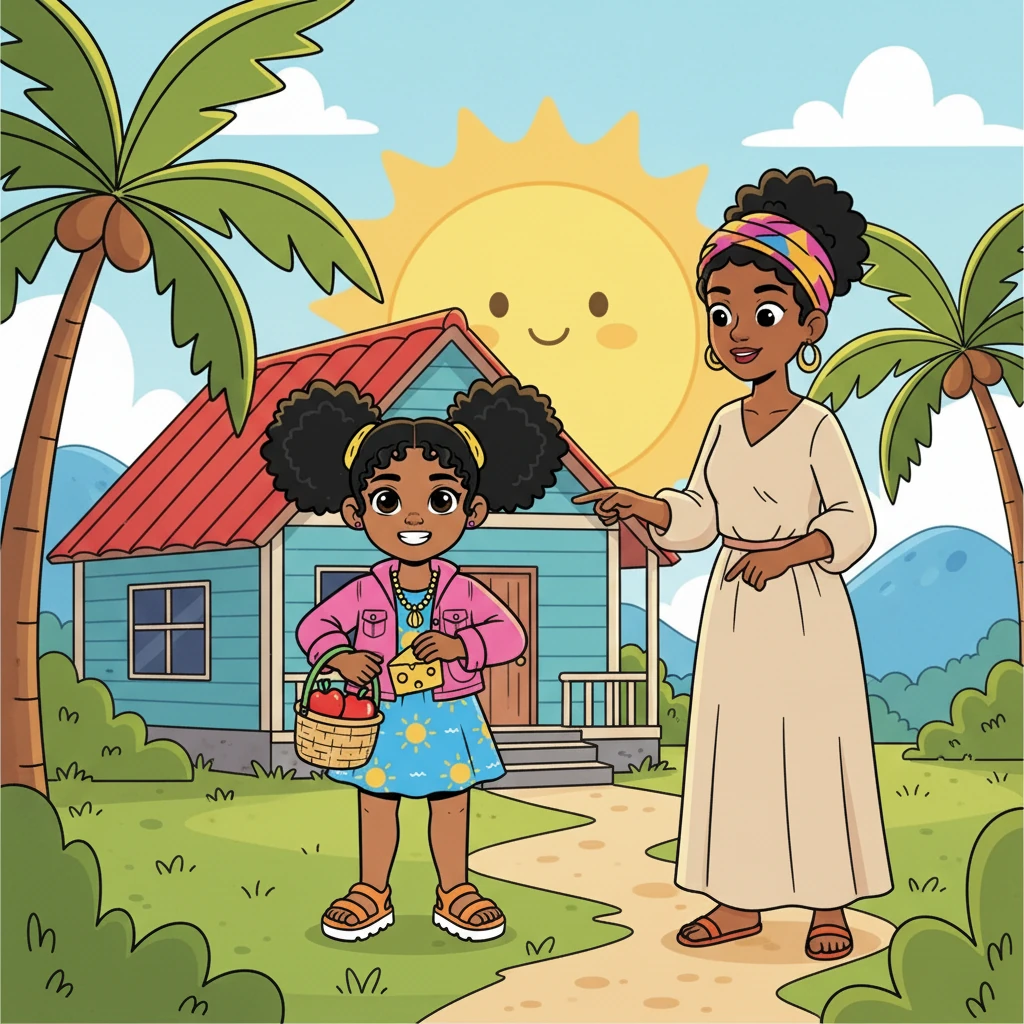 The morning sun warmed the back of Nakia’s island home in Ashton. It was the day for their trip to Clifton. Nakia and Mama Jamila were getting ready outside in the fresh air.
