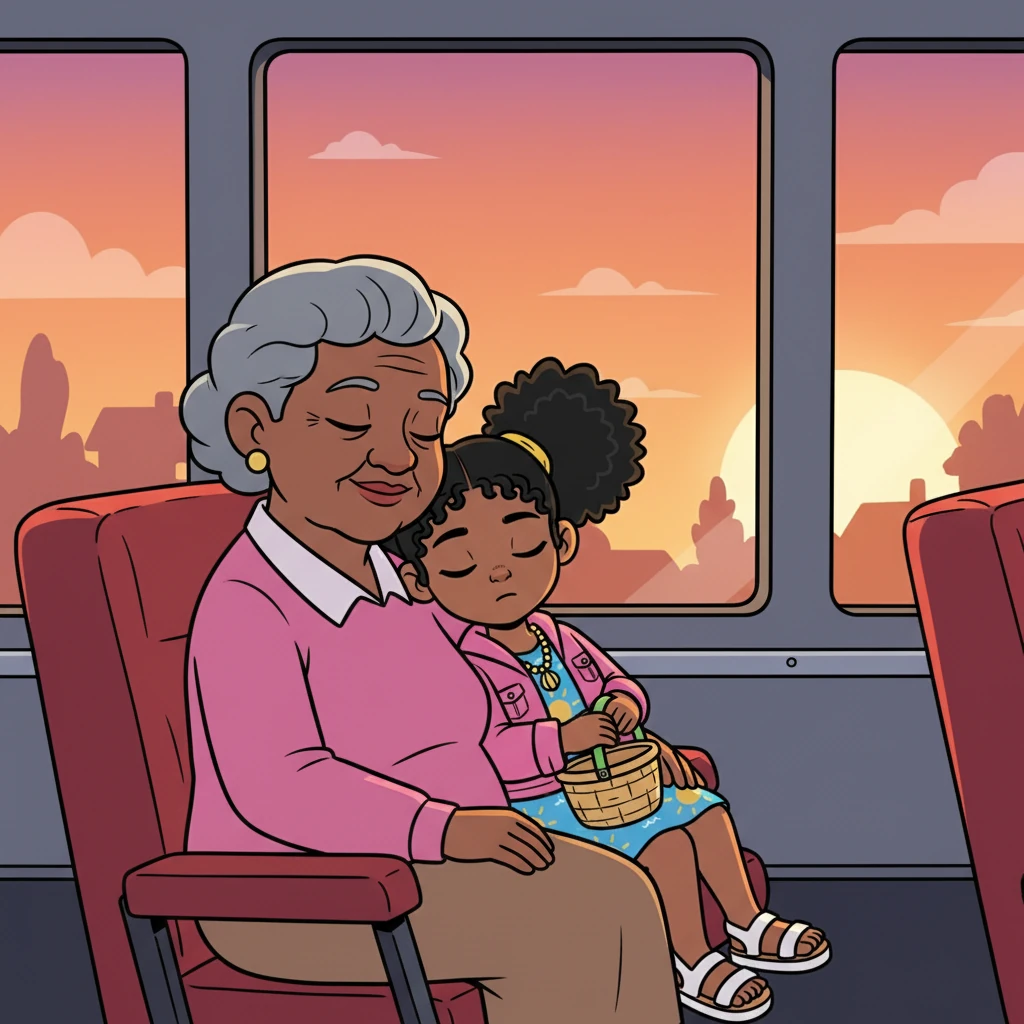 As the sun began to set, they boarded the bus for their return to Ashton, their hearts full of happy memories. Nakia snuggled close to Mama Jamila, tired but content.