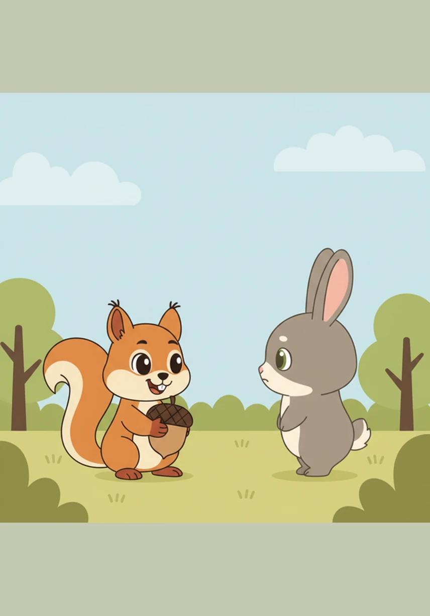 Lila stands right in front of Nico and greets him with a cheerful wave and a warm voice. She introduces herself with genuine excitement, her eyes sparkling with the hope of making a new connection.