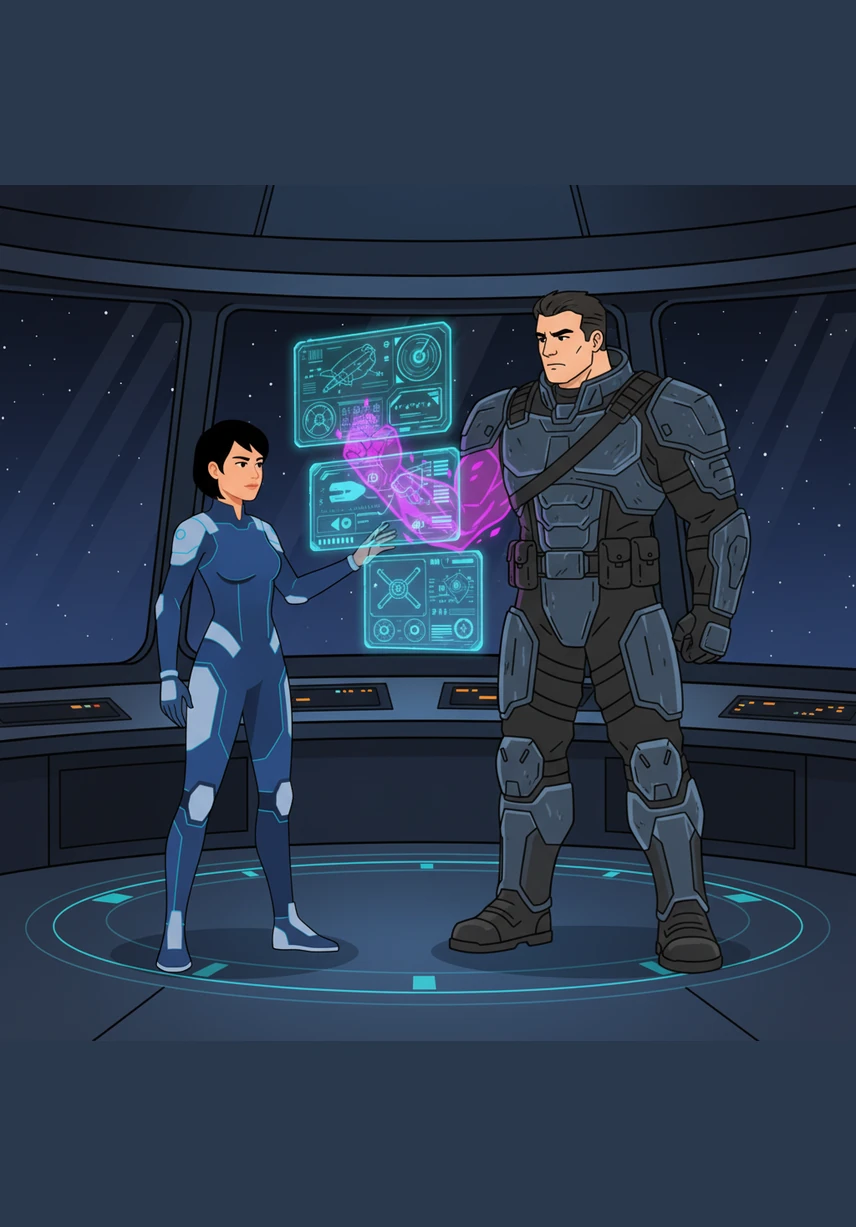 The scavengers' small vessel drifts toward the Aethelgard, a massive, silent dreadnought suspended in the void of a shimmering nebula. Its hull is scarred by ancient battles, and no lights flicker within its cavernous hangars. Kael, Mira, and Jax watch from the cockpit, unaware that this ghost ship is a gateway to another dimension.