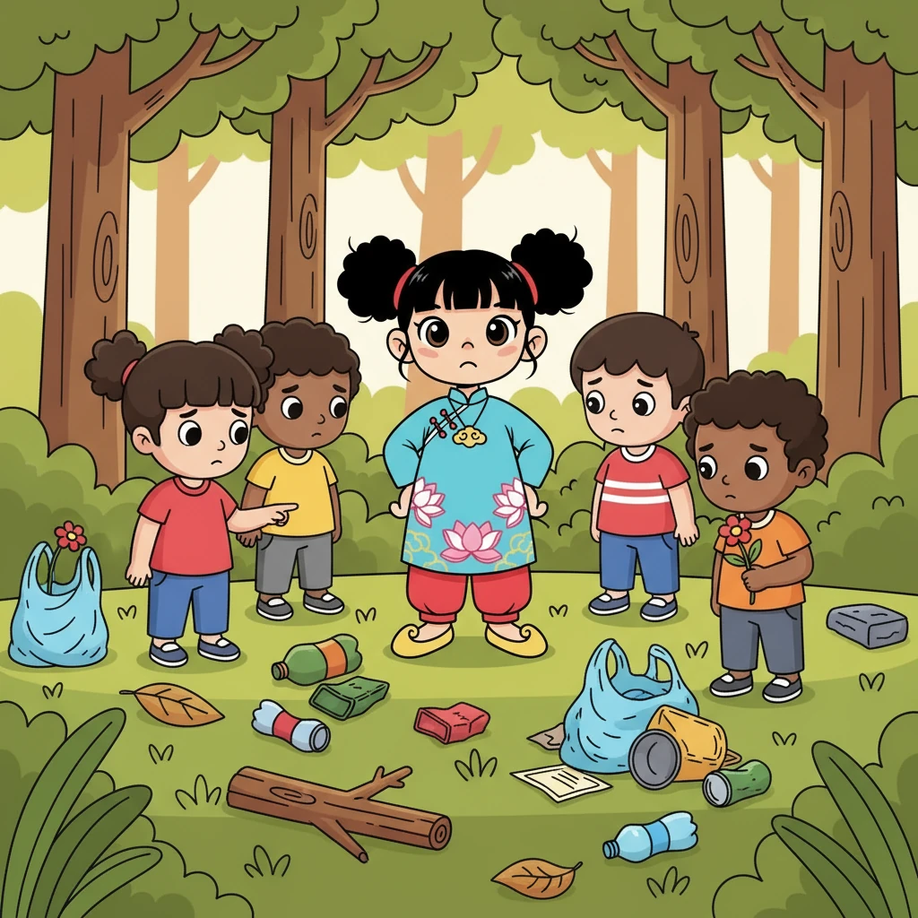 Mai, một cô bé học sinh thông minh và yêu thiên nhiên, cùng với các bạn của mình, quyết định đến khu rừng để tìm hiểu. Các em rất buồn khi nhìn thấy rác thải bừa bãi.