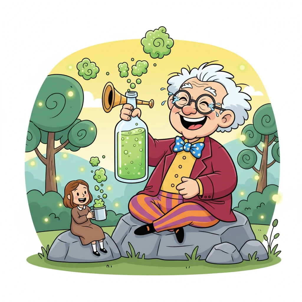 To quench their thirst, the BFG offered Sophie a bubbly, green drink called Frobscottle. It was delicious, but had a peculiar side effect – it made them both giggle uncontrollably with delightful whizzpopping!