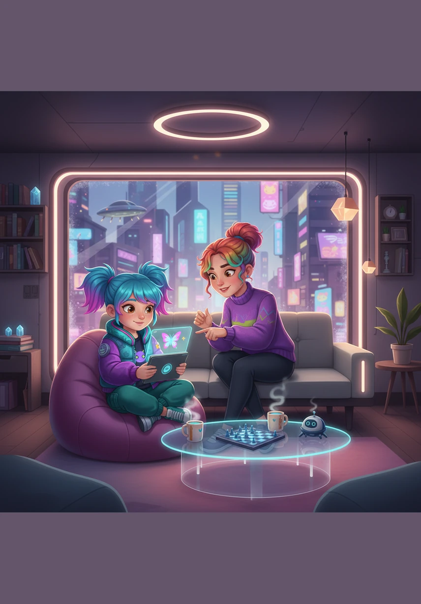 That evening, Mia sat in the cozy glow of the living room lamp and shared her secret discovery with her mother. The room was filled with a sense of peace and understanding, proving that sharing our heavy loads makes them much easier to carry.