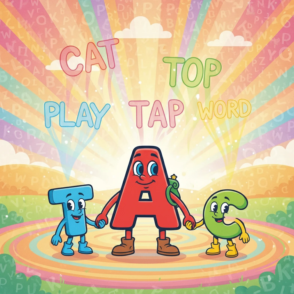A, T, P, and C continued to play and make words together. A learned that by blending sounds, they can create a whole world of words! A was never lonely again and had many friends!