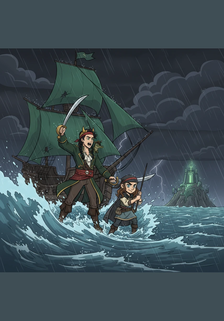 With the sails unfurled, the newly formed crew sets out into the vast, open ocean, leaving their old lives behind. They face their first great challenge as a massive storm tests their resolve and forces them to rely on each other's unique skills to survive.