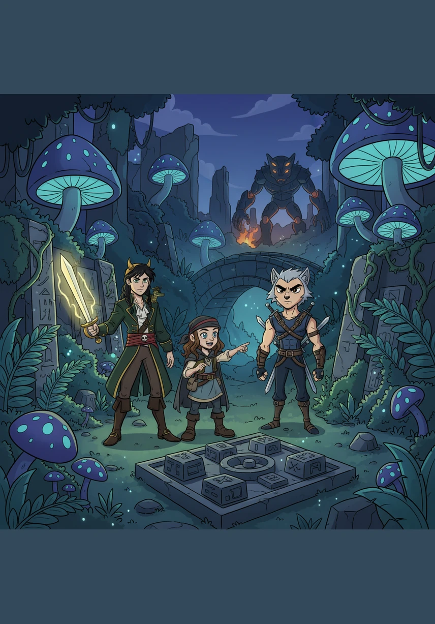 The quest leads them to a mysterious, uncharted island filled with ancient ruins, bioluminescent plants, and formidable guardians. Here, the crew’s strength and bond are pushed to the limit as they solve the island’s riddles to find the path to the Golden Dawn.