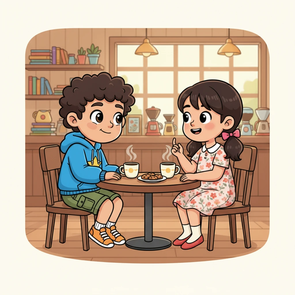 Earlier that day, inside a cozy coffee shop, Lily sat across from a boy named Leo. He smiled shyly, a nervous but hopeful glint in his eyes, as he promised, “I’ll text you when I get home.” Lily returned his smile, a soft blush on her cheeks, and gave a gentle nod, feeling a flutter of excitement.