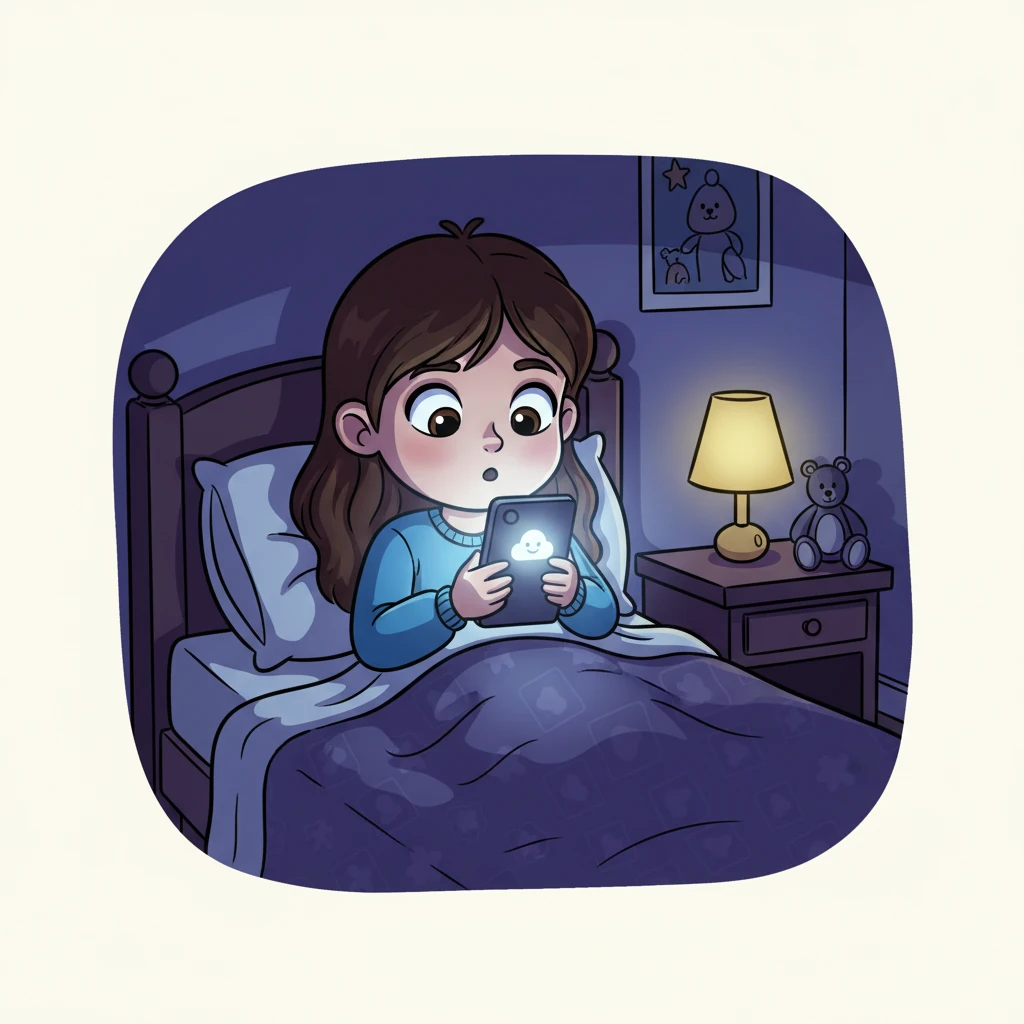 Late that night, nestled in her bed, Lily’s room was dimly lit by a bedside lamp. Suddenly, her phone screen flared to life, casting a bright rectangle on her face. A single notification appeared, breaking the quiet anticipation of the evening.