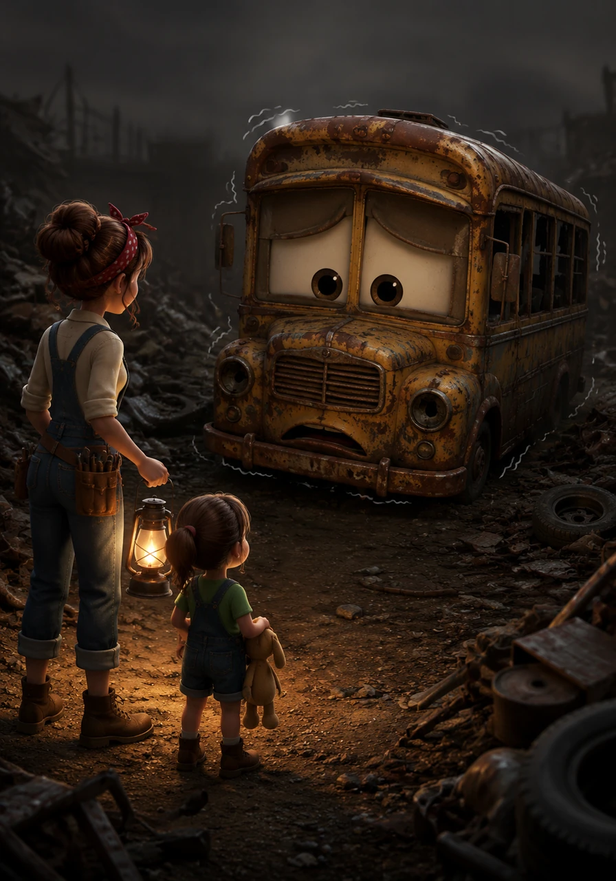Miss Bonnie looks back on the day she found the bus in a dusty, dark junkyard. The vehicle was trembling and shaking as if it were alive, waiting for someone with a kind heart to rescue it from the scrap heap.