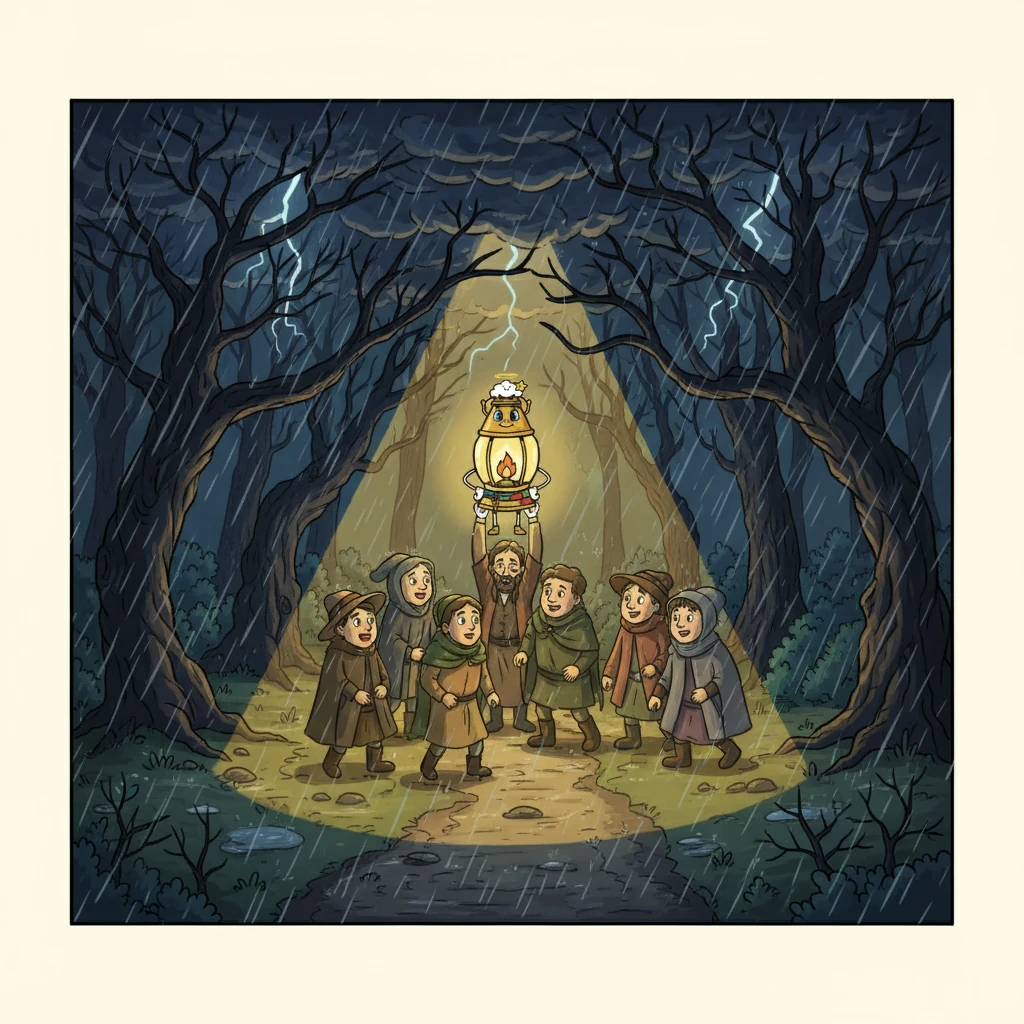 Luma, though small, refused to give up. Fueled by her unwavering hope, she shone as brightly as she could. The tiny lantern bravely guided the lost villagers, one step at a time, through the storm, illuminating the dark, winding paths.