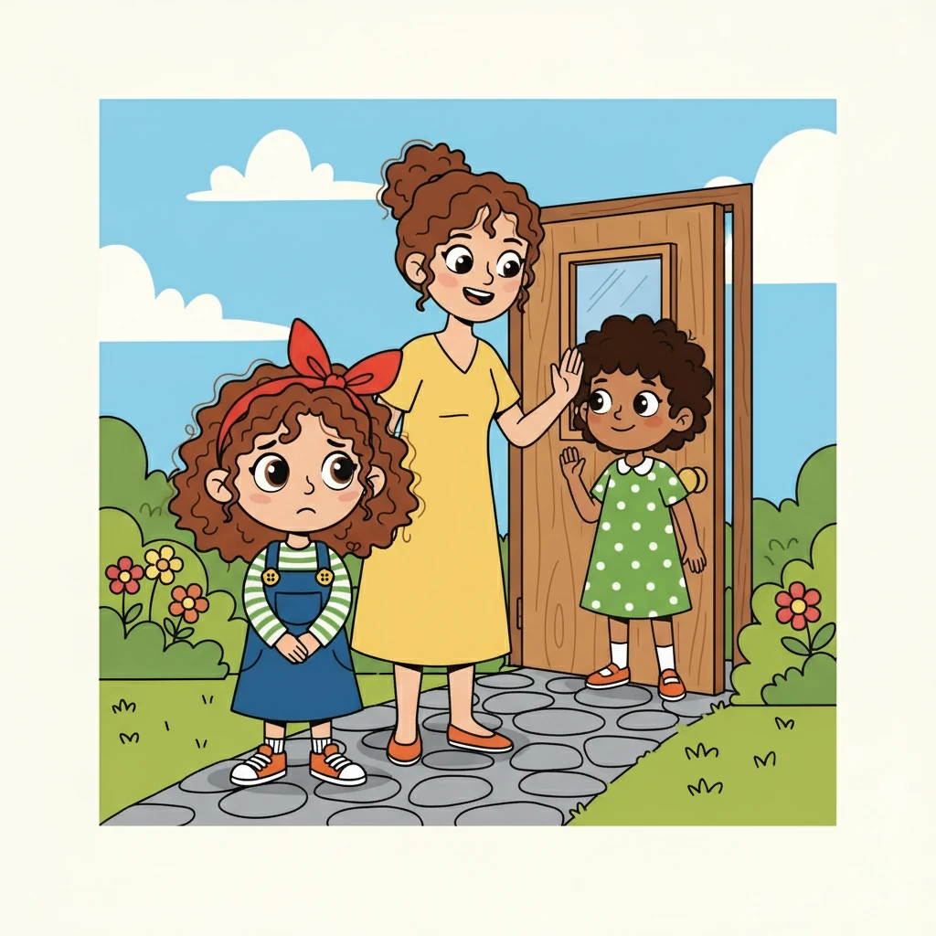 Eylül, annesiyle birlikte arkadaşının evine gitti. Kapıyı çaldılar ve arkadaşı çıktı. Eylül, çekinerek arkadaşından özür diledi.