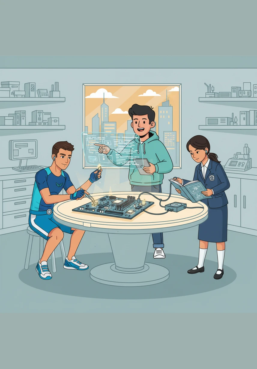 Faced with a looming deadline and the realization that he cannot do everything alone, Aris finally goes quiet and listens to his teammates. He is surprised to find that Siti’s sketches are far better than anything he could have imagined for their presentation poster.