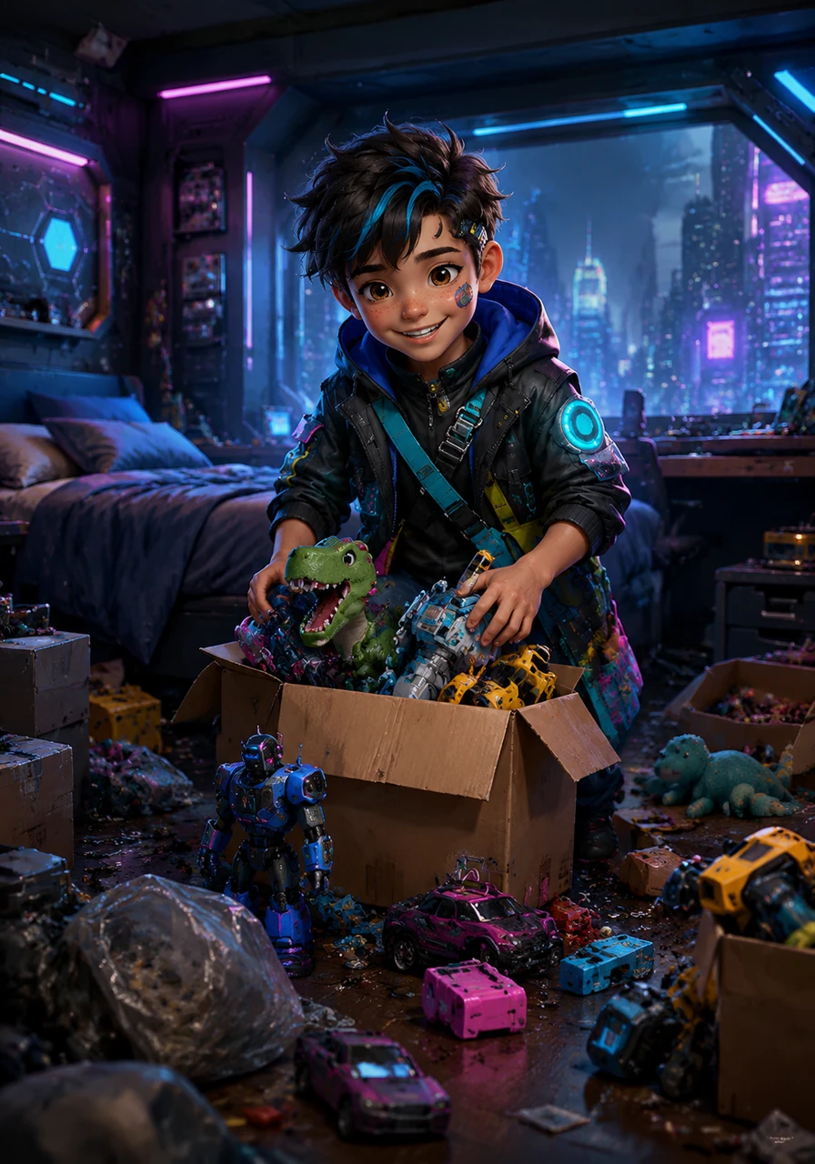 Leo looked at his cluttered room and decided to make a big change for the planet. He gathered all his old plastic toys and cardboard boxes, realizing how much waste he had accumulated. With a bright smile, he promised to practice the three Rs every single day.