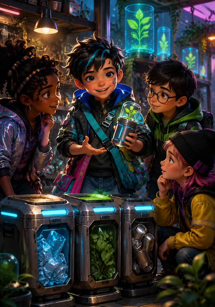 To share his passion, Leo invited his neighborhood friends over to show them his green projects. He explained how much fun it was to protect the earth through simple daily routines. He has inspired three of his closest friends to start their own recycling bins.