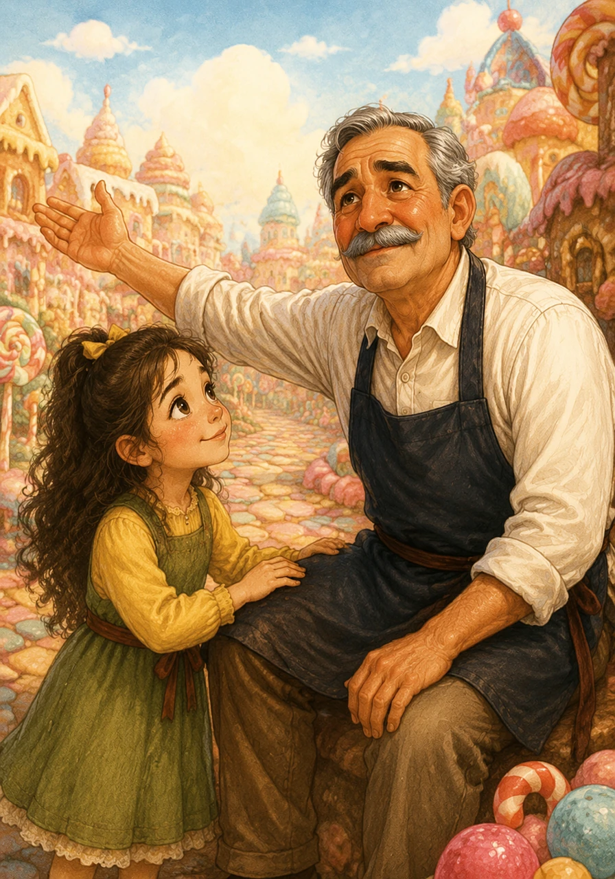Uncle Farid told Jana that they longed for the towering skyscrapers, luxurious cars, and grand structures of her world, having grown tired of their own colorful and sugary environment. Jana tried to comfort him, gently explaining that they were living in a beautiful paradise that outsiders could only dream of.