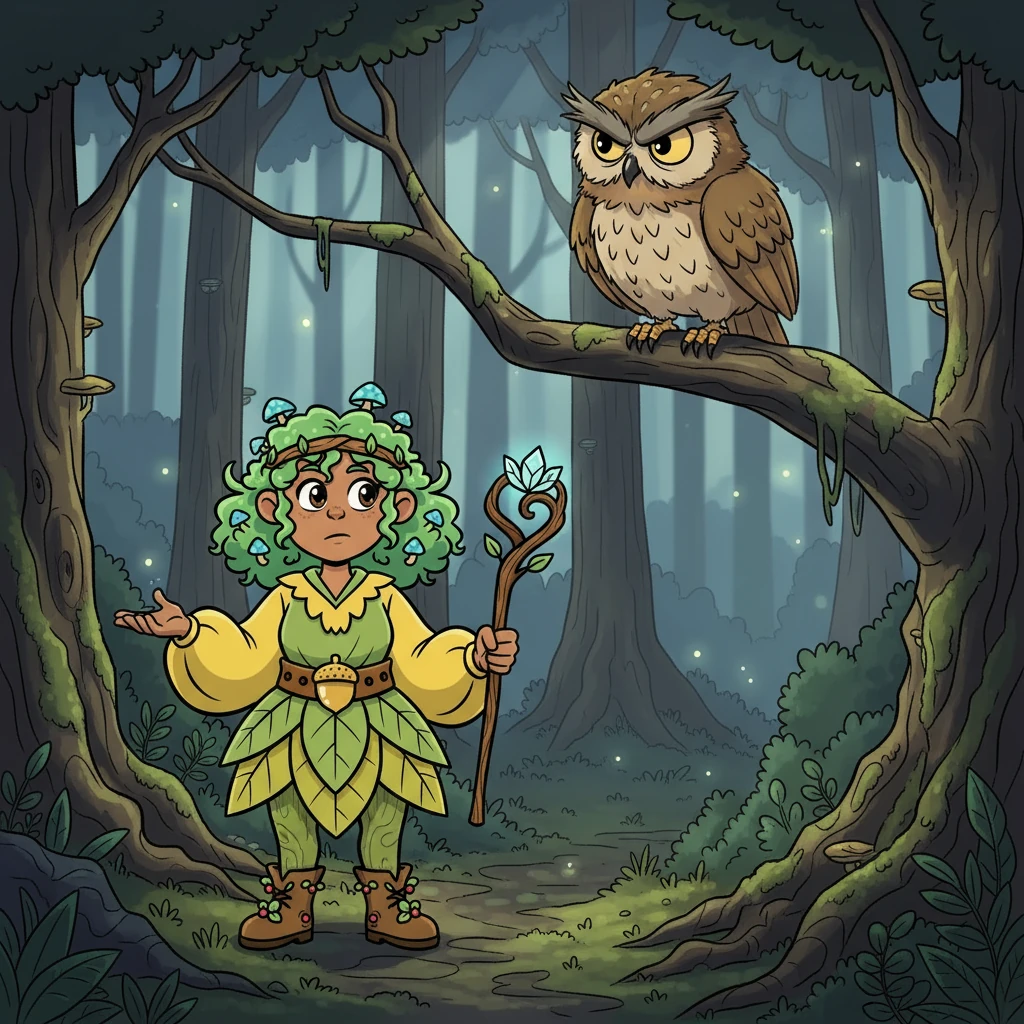 Deep within the forest, Elara encountered a grumpy old owl perched on a branch. The owl, whose name was Professor Hoot, was the guardian of the forest's secrets. He challenged Elara to solve a riddle to prove her worthiness to continue her journey.
