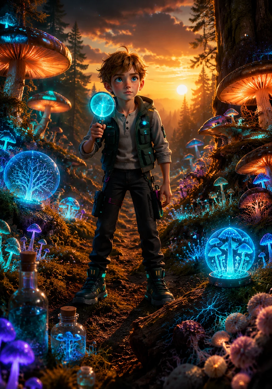 As the sun sets over the forest, Finn stands amidst a glowing fungal landscape, realizing how vital these creatures are. From providing medicine to recycling life, the Kingdom of Fungi remains a hidden hero of the natural world.