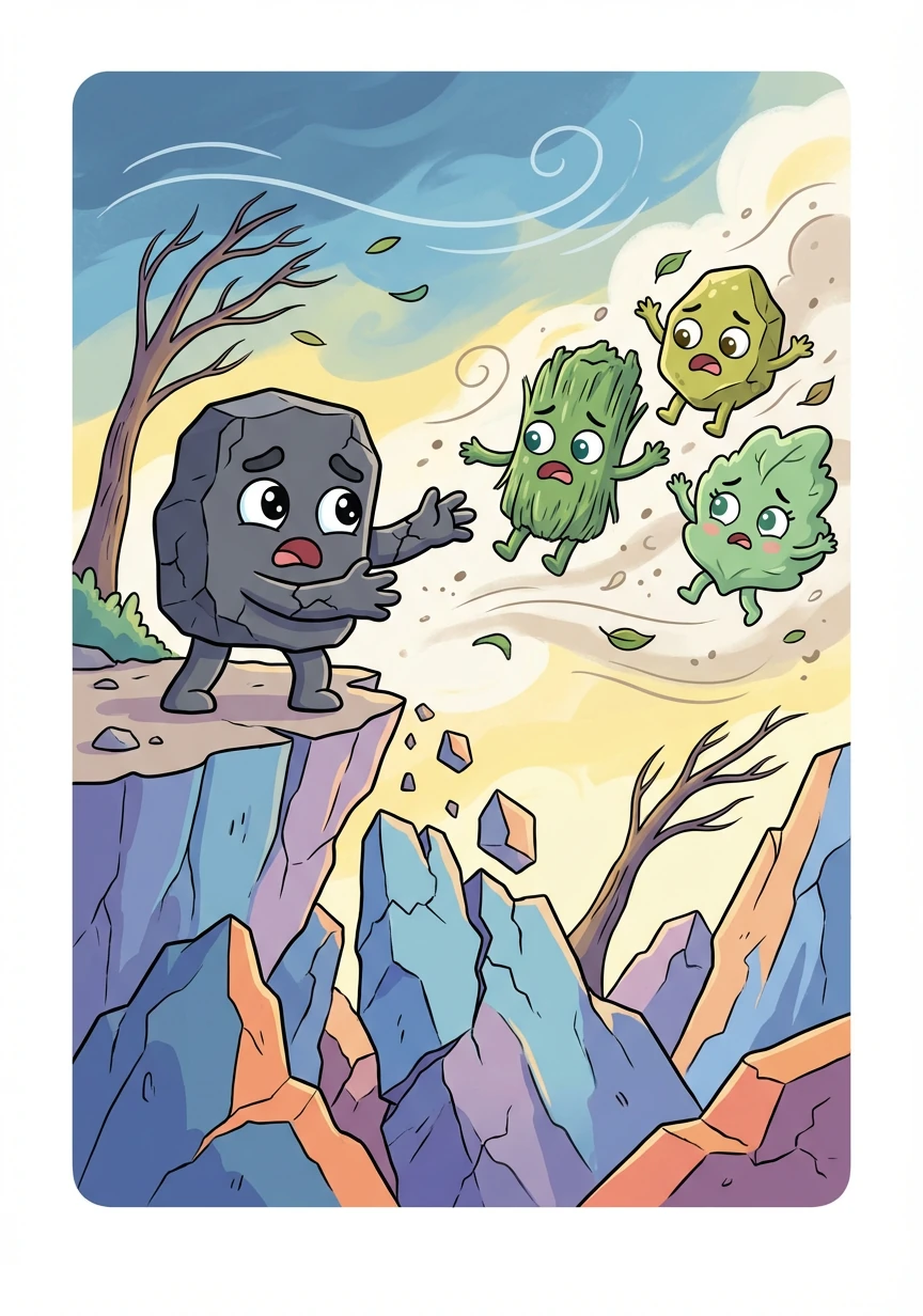 En su soledad, Basalto se unió a Actinolita, Epidota y Clorita. Juntos intentaron sobrevivir a las duras condiciones, pero tampoco lograron permanecer unidos por mucho tiempo. La fragilidad de la vida se hizo evidente.