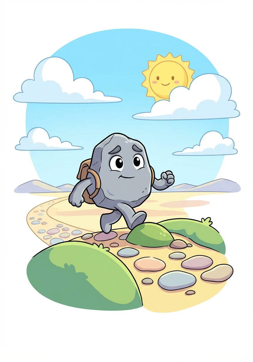 El tiempo pasó y Glaucofana siguió su propio camino. Basalto continuó su viaje, sintiéndose solo pero con una nueva determinación. Sabía que debía seguir adelante y encontrar su propio destino.