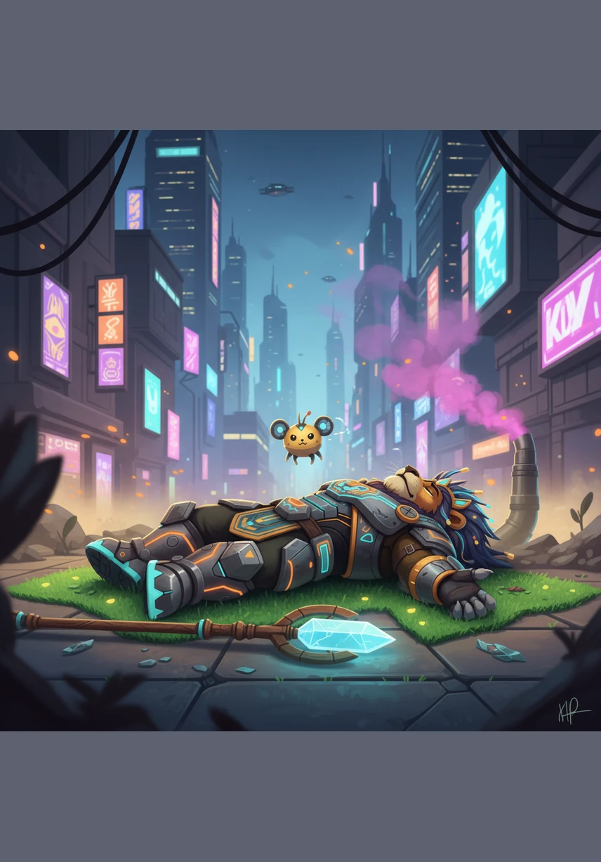 The Great Lion King had roared so much that he completely lost his voice and lay on the grass, looking very stressed and sad. No matter how hard the other animals tried to cheer him up with loud songs, the Lion only felt more a headache.