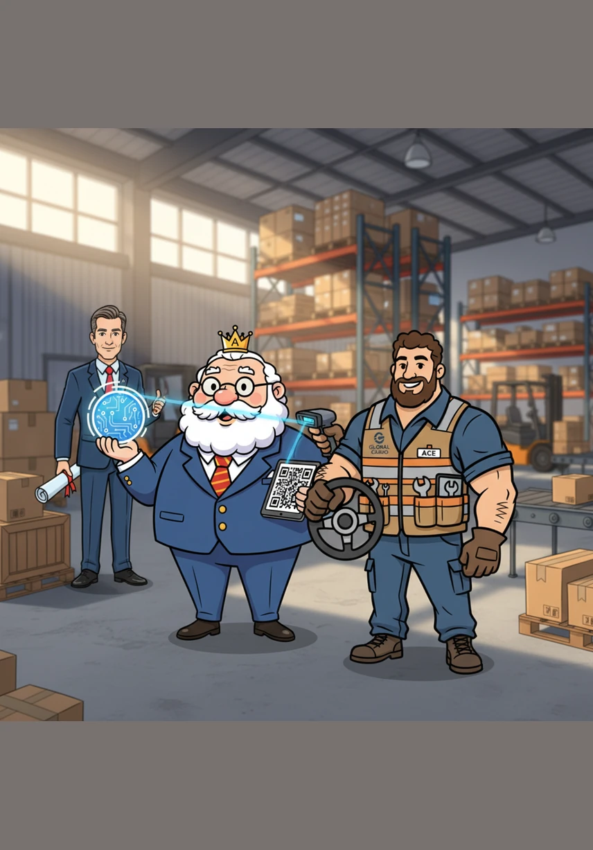 To keep the process fast and efficient, Wanda decides to generate a unique QR code right there in the warehouse rather than waiting for a complex system sync. This clever shortcut allows the team to move forward without being slowed down by unnecessary technical hurdles.