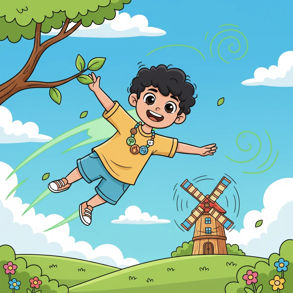 Samer, the mischievous Air child, darted across the sky, a streak of vibrant green, bringing the fresh, sour taste of early spring. He loved to tickle leaves and make windmills spin, feeling the world through every touch of his skin. His throne was the liver and gallbladder, active late at night.
