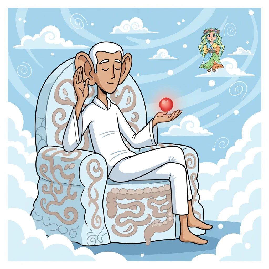 Aakash, the silent Sky sage, spread serenely in shades of white and brown, bringing the deep, subtle flavors of late winter. He listened to the whispers of the universe with his keen ears, and his throne was the lungs and large intestine, active in the early morning. When he felt too empty, a touch of red-orange on his palm brought him back to center.