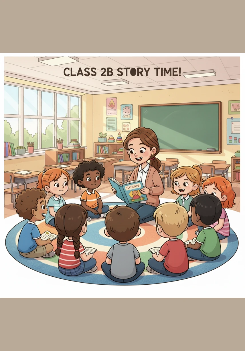 Tornati finalmente a scuola, i bambini della 2B si siedono in un grande cerchio perfetto intorno al teatrino Kamishibai. Marco non stringe più le schede al petto con forza, ma le appoggia delicatamente sul tavolo, pronto a dividerle con i suoi amici.