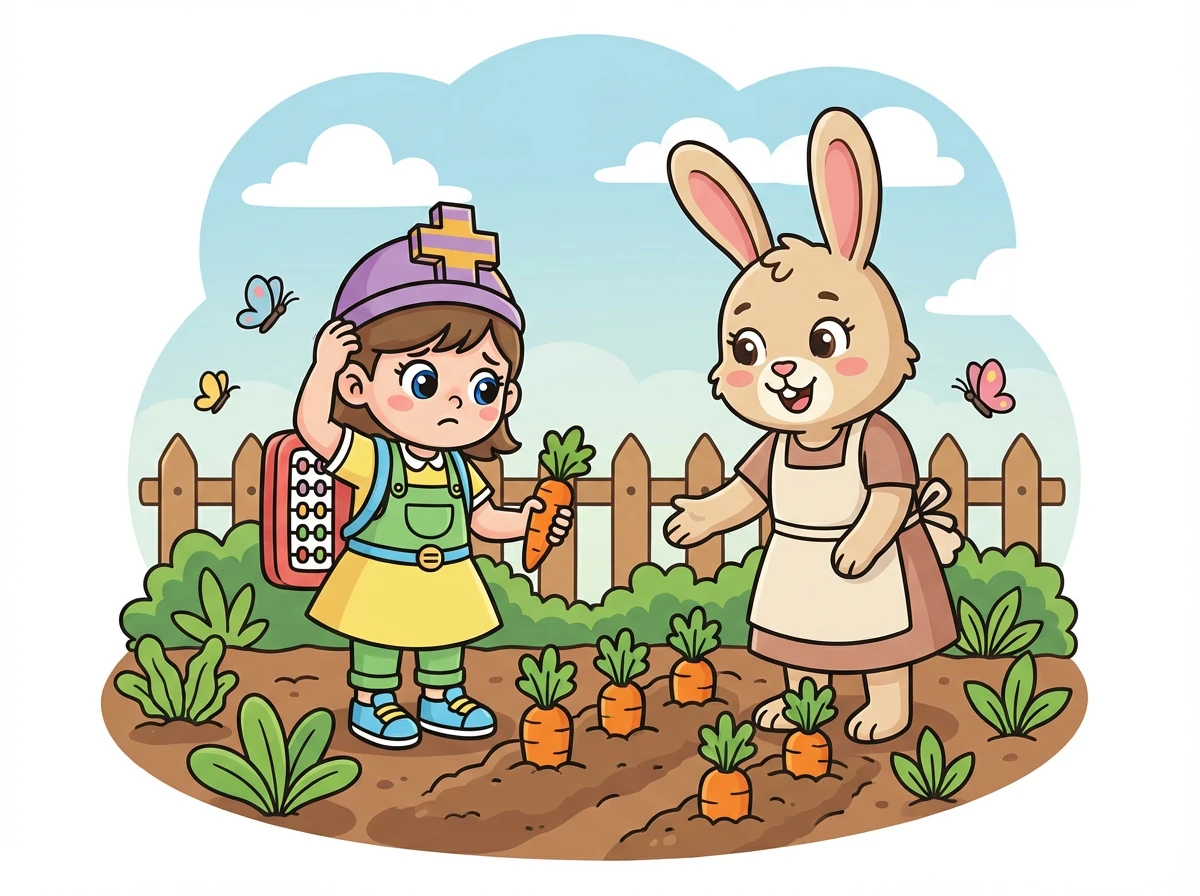 Rara si kelinci kecil sangat suka bermain. Suatu hari, Ibu Kelinci memintanya menghitung wortel di kebun. Rara bingung, bagaimana cara menghitungnya?