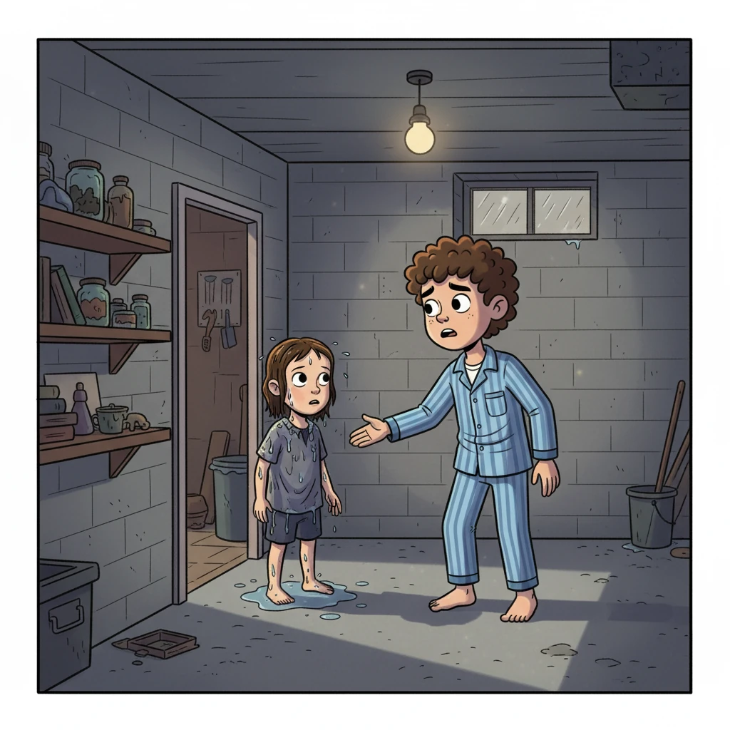 A chuva batia forte na janela do porão quando a pequena figura de Eleven apareceu, encharcada e assustada. Gabriel sentiu um arrepio. Ele sabia quem ela era e o que estava por vir, e seu coração disparou. "Olá", ele disse, tentando soar como o Mike original, mas com um toque de protetor que não era dele.