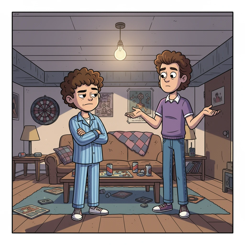 Steve Harrington, no auge de sua ignorância charmosa, tentou dar conselhos amorosos a Mike sobre Nancy. Gabriel, com um olhar entediado, soltou uma piada sarcástica que pegou Steve de surpresa. "Puta que pariu, Wheeler! De onde tirou essa?" Steve balançou a cabeça, confuso com o novo 'Mike'.