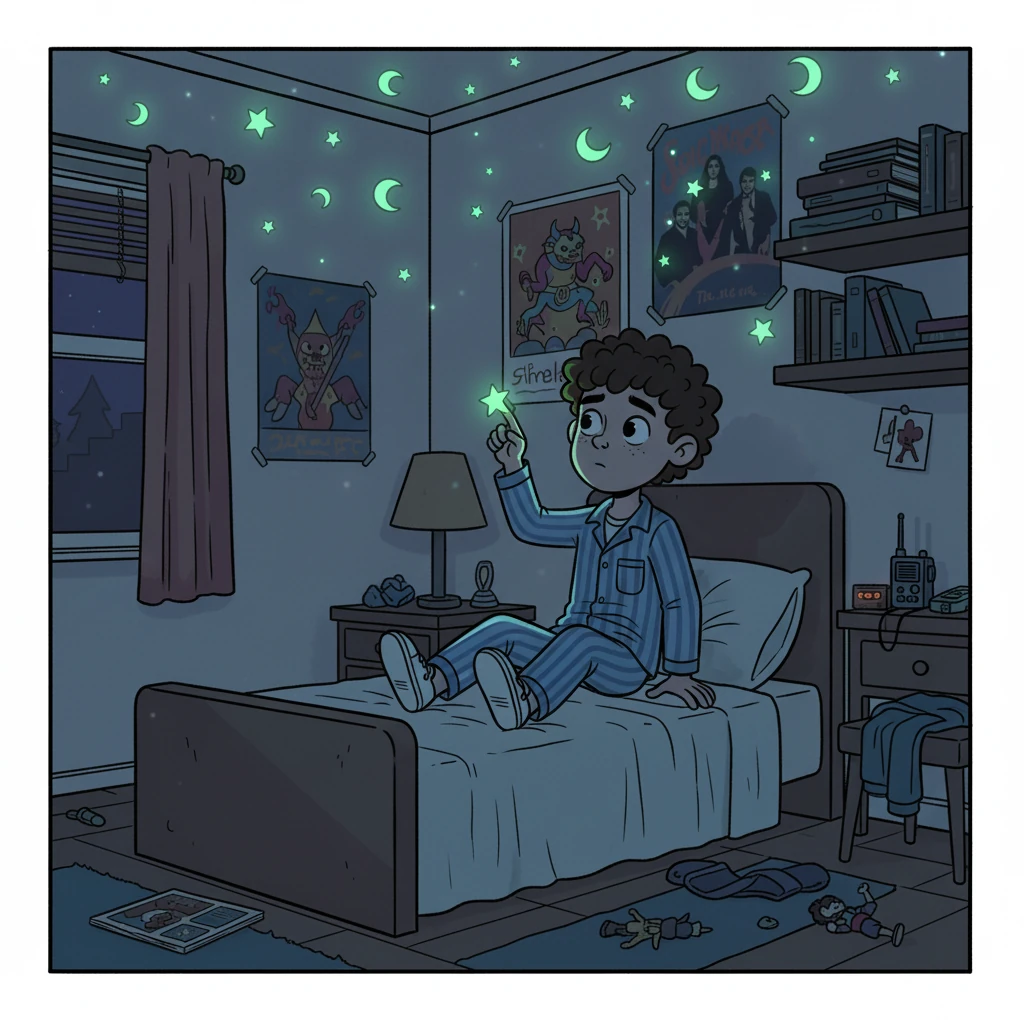 À noite, olhando para o teto do seu quarto, Gabriel ponderou sobre a loucura de sua nova vida. Ele sentia o peso da responsabilidade, o perigo iminente, e a estranha conexão que estava desenvolvendo com Eleven e Max. "Isso é mais que um jogo", ele sussurrou, sentindo a solidão do seu segredo.