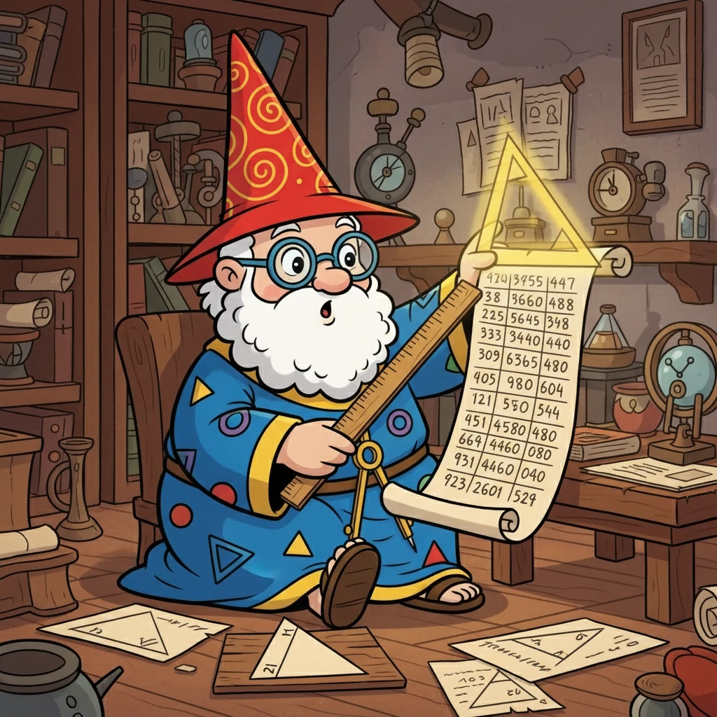 He began measuring the sides of several right-angled triangles. He carefully wrote down the lengths, noticing a consistent pattern. The lengths of the sides seemed connected in a very specific way that made him wonder.