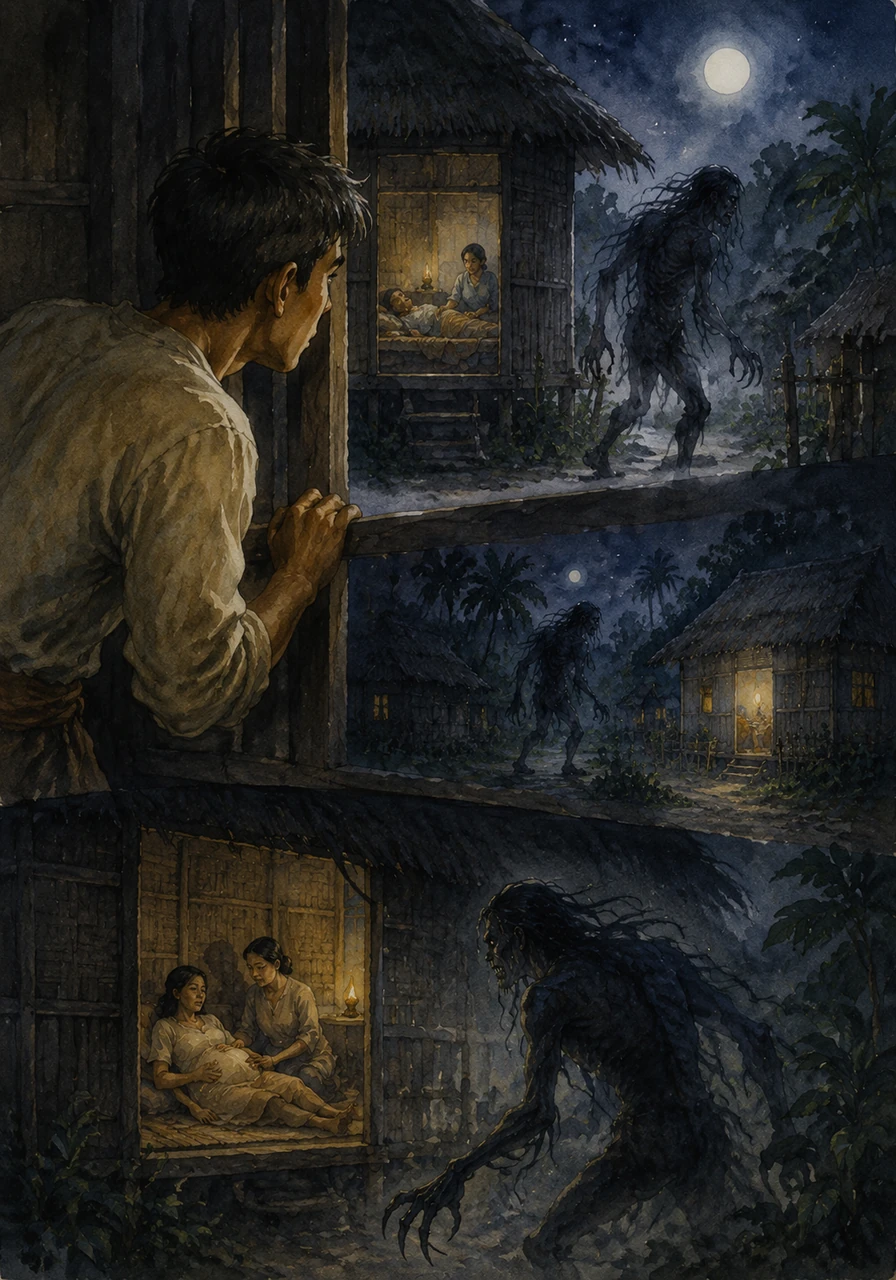 Berto, a brave young man, watches the creature from his window and notices a dark pattern in its movements. It only approaches the homes where someone is sick or where a new life is waiting to be born, hunting the most vulnerable under the cover of night.