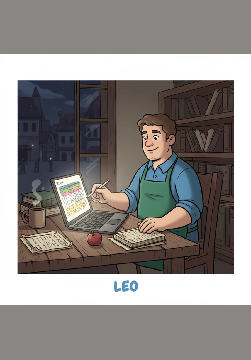 Leo opened his laptop and began organizing the information into a digital table. He carefully noted which days were holidays, when he ran sales promotions, and exactly how many items were sold during every season of the year.