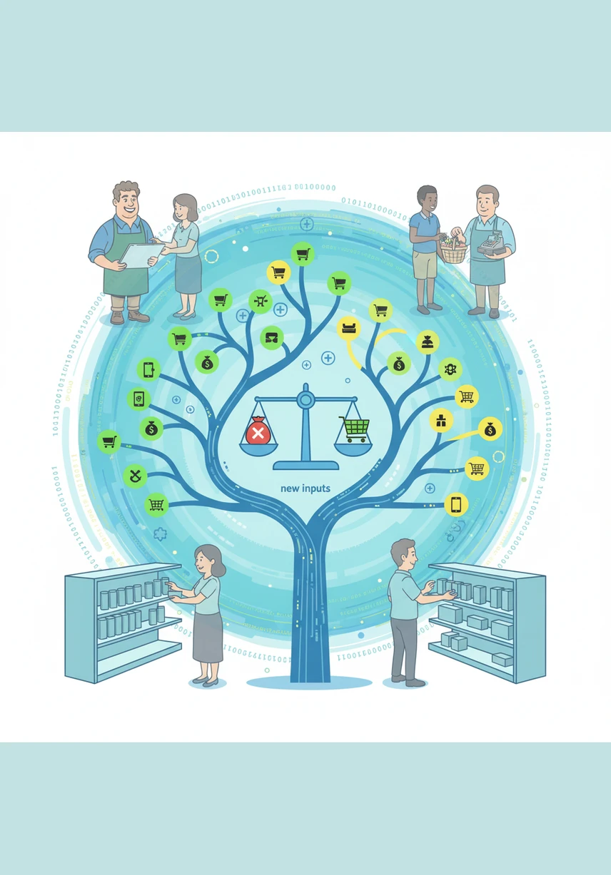 Deep inside the system, the algorithm branched out like a growing tree, weighing the historical trends against the new inputs. It calculated the most likely demand, ensuring Leo wouldn't waste money on overstock or lose sales to empty shelves.