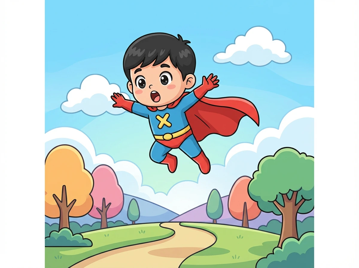 小明感到身体里充满了力量，他尝试跳起来，竟然跳得非常高！他意识到自己真的拥有了超能力。