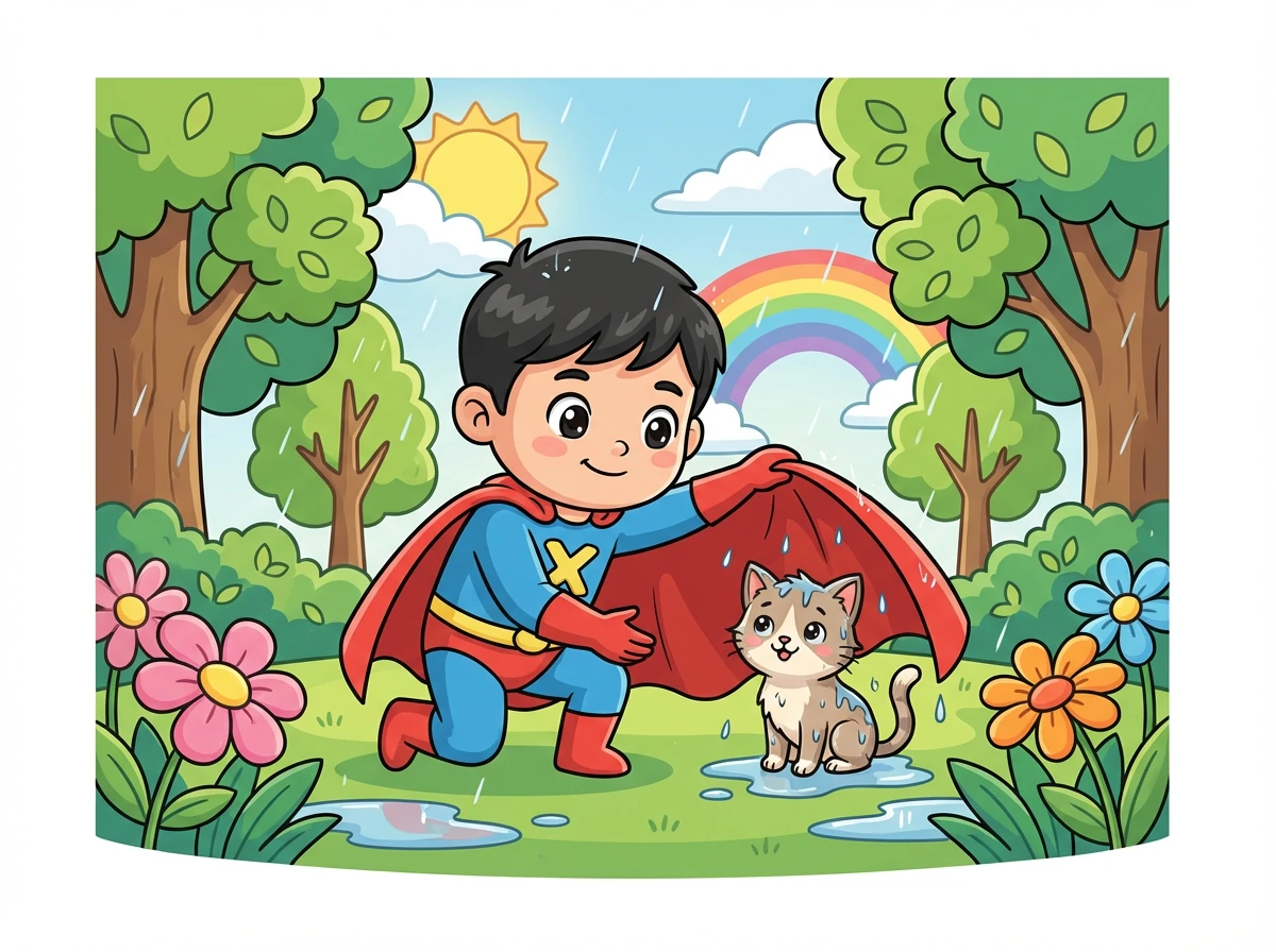 小明明白，真正的英雄不仅仅是拥有超能力，更重要的是拥有一颗善良和乐于助人的心。他决定用自己的超能力让世界变得更美好。