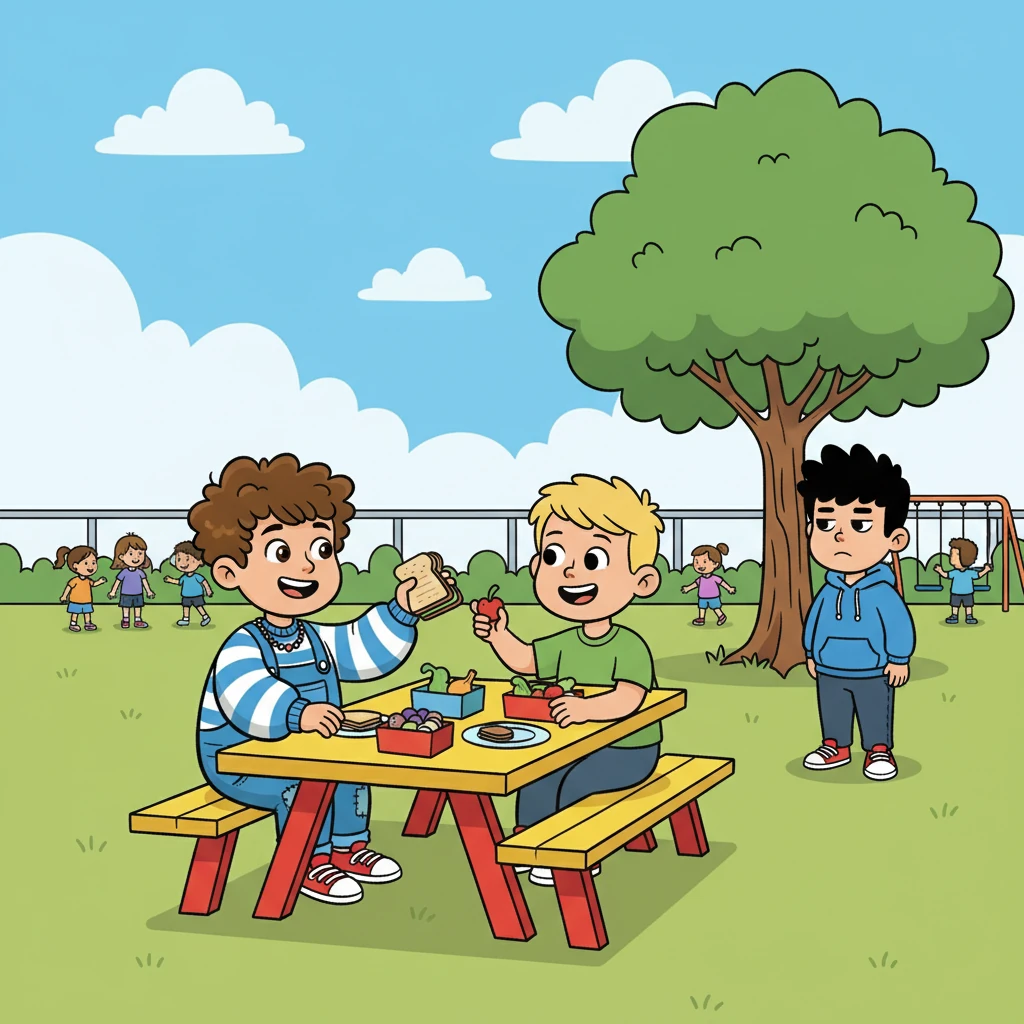 The next day, Edward invited David to sit with him during lunch. They shared food and laughter, a small act of solidarity. Joe watched them from a distance, his expression unreadable.