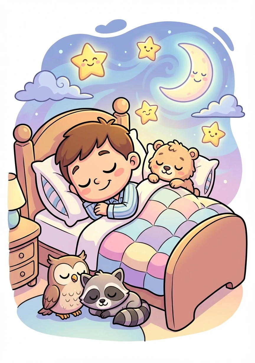 نام خالد تلك الليلة بسلام. لم يعد يشعر بالخوف، لأنه علم أن فرفور والنجوم وحيوانات الليل كانوا معه.