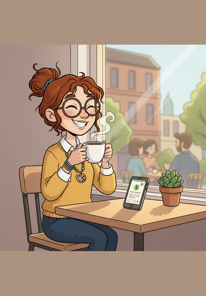 While sipping coffee on a sunny afternoon, Mia’s phone chimes with a notification of her very first sale. She smiles widely, realizing that someone valued her unique creation enough to buy it.