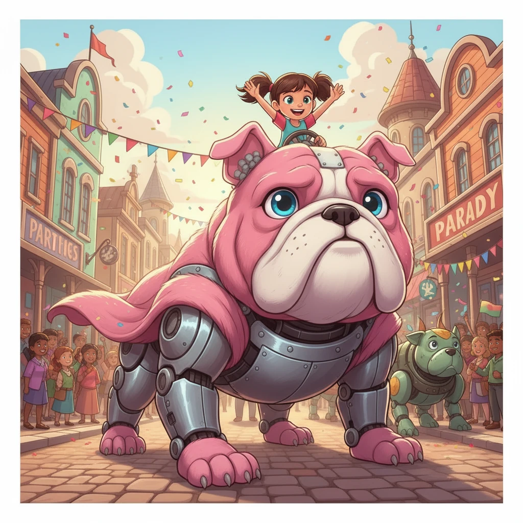 At the end of the parade route, Lyra came to a halt, the crowd applauding her triumphant performance. Maya emerged from the cockpit, beaming, and waved to the cheering onlookers. Lyra had done it; she had successfully completed her first grand parade, marking the beginning of many more adventures.