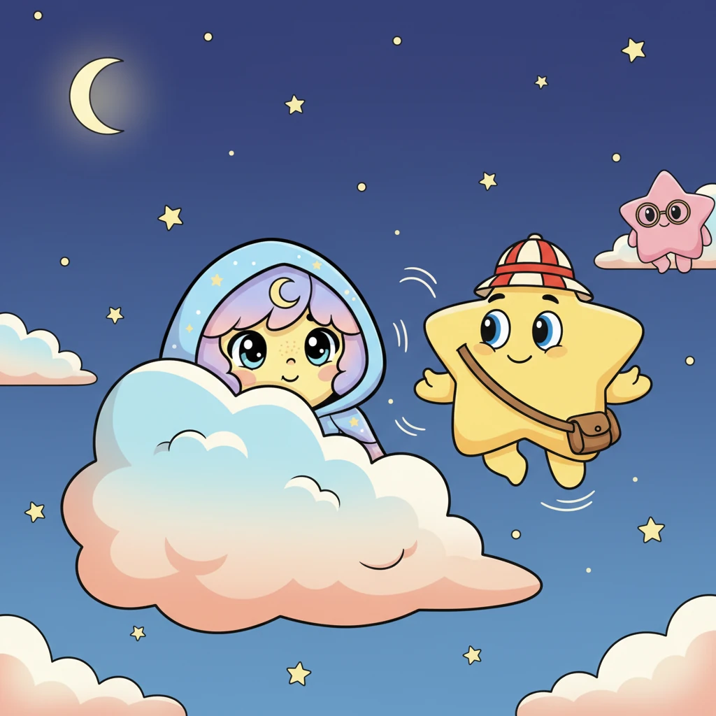 Lumi, still half-hidden, gave a tiny, shy smile. Twinkle gently explained how much all the stars loved her light and how empty the sky felt without her. "It's okay to be shy," Twinkle chirped, "but it's also okay to shine."