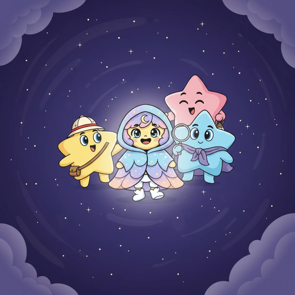 From that night on, Lumi continued to shine, sometimes brightly, sometimes softly, but always there. She learned that even shy moons have an important place in the sky, and that true friends will always help you find your way back to your own special light.