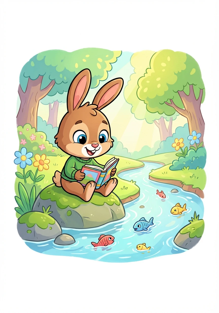 He watched the small fish, swimming in the brook,
And read a short story from Hazel's small book.
He learned that slowing down, wasn't a crime,
But a way to enjoy, the best of all time.