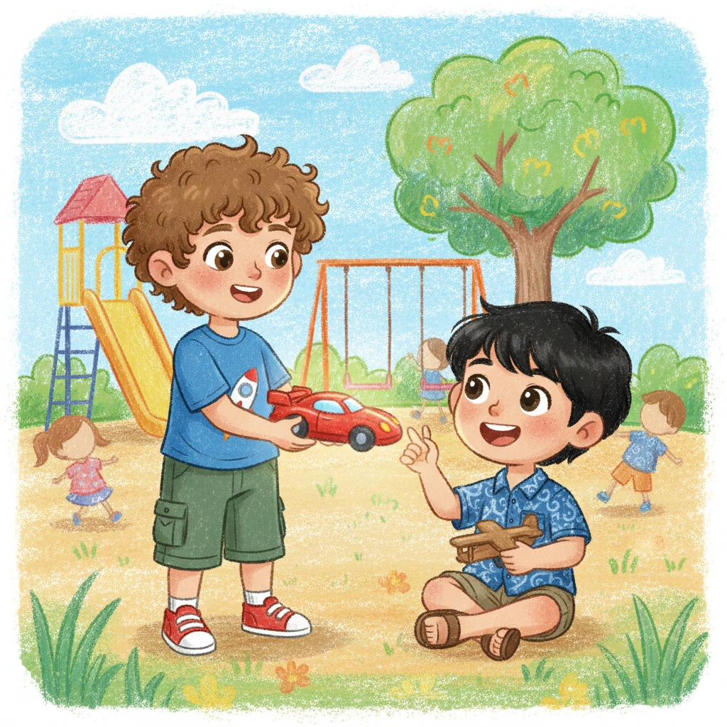 Ali dan Mobil Balap Merah: Indahnya Berbagi - Friendship stories