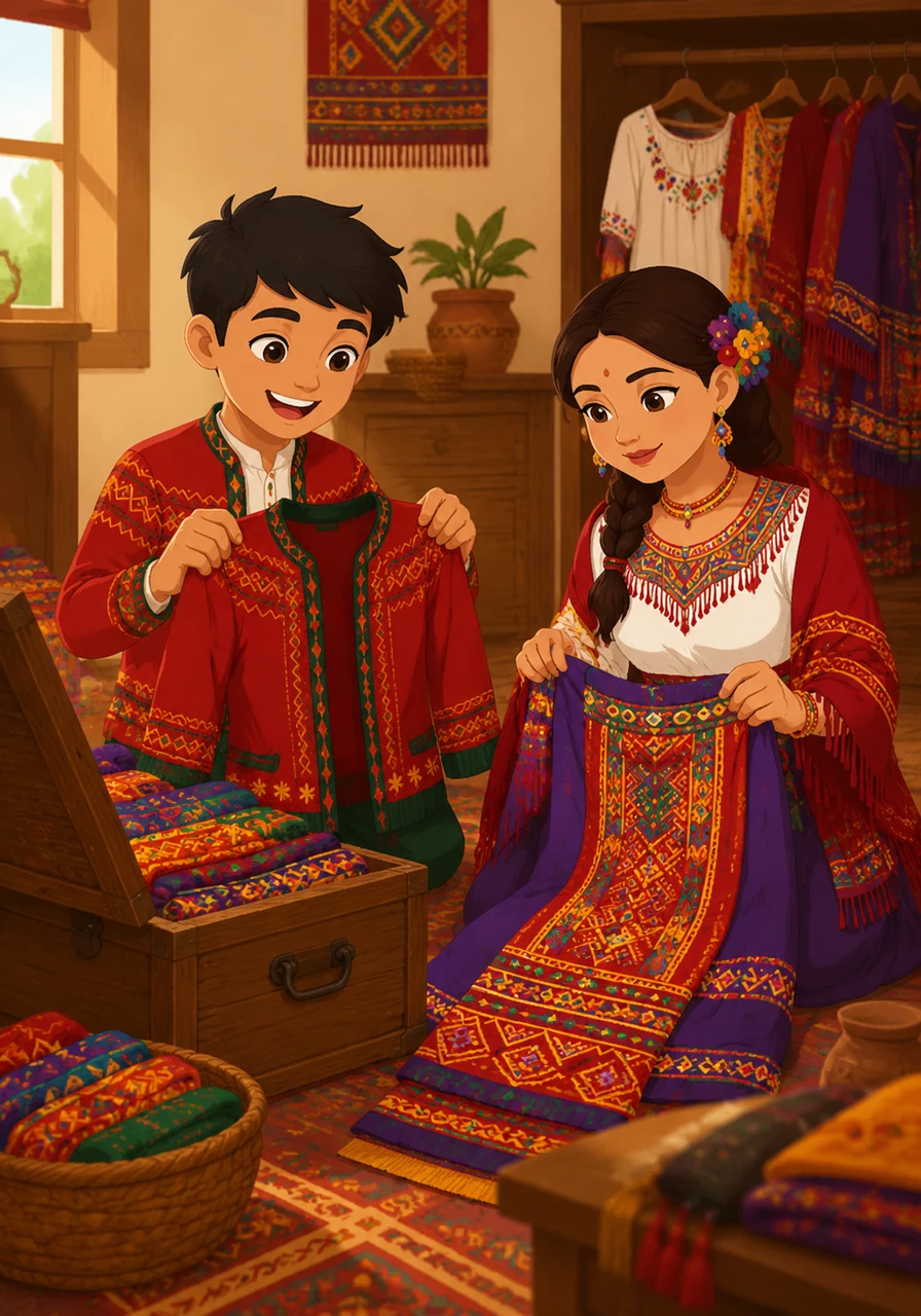 It is time to dress in their finest clothes, pulling out fabrics with intricate patterns and vibrant colors kept only for these special occasions. These garments are more than just clothes; they are a way to honor their ancestors and show respect for the importance of the day.