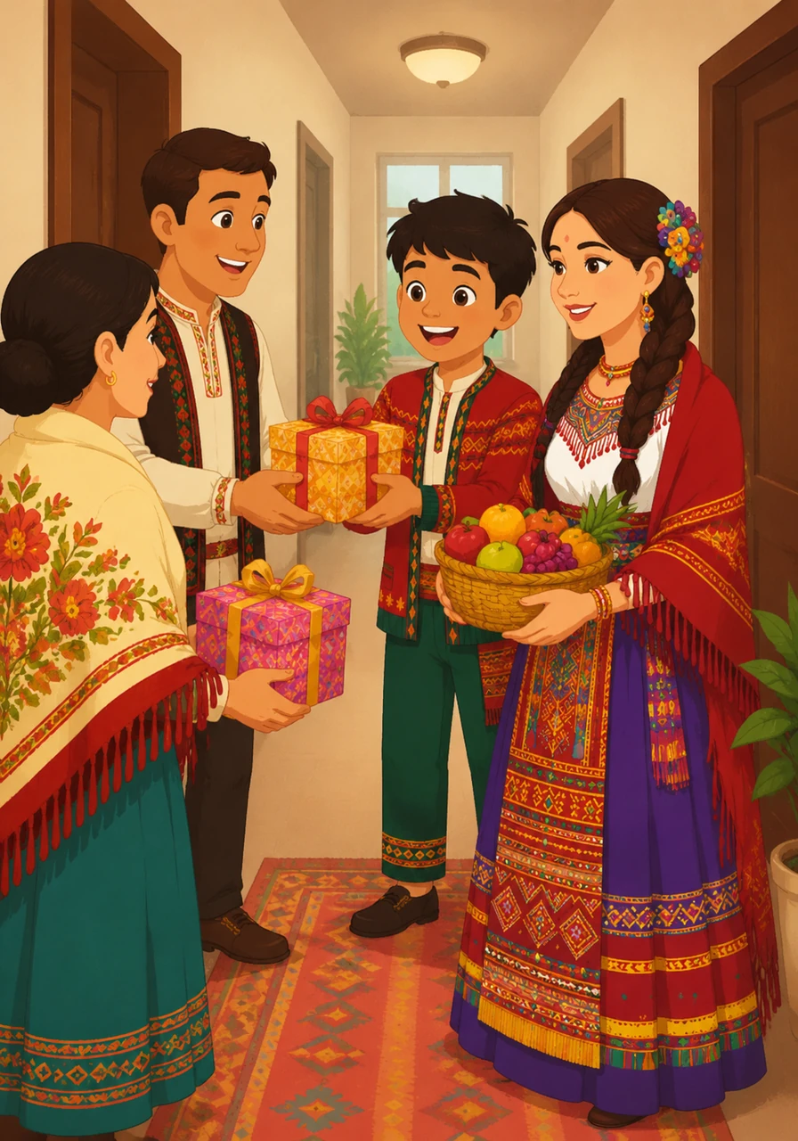 Small packages wrapped in bright paper and baskets of fresh fruit are exchanged between neighbors and friends in the hallway. This act of giving reminds everyone that the truest joy of a holiday is found in thinking of others and strengthening the bonds of friendship.