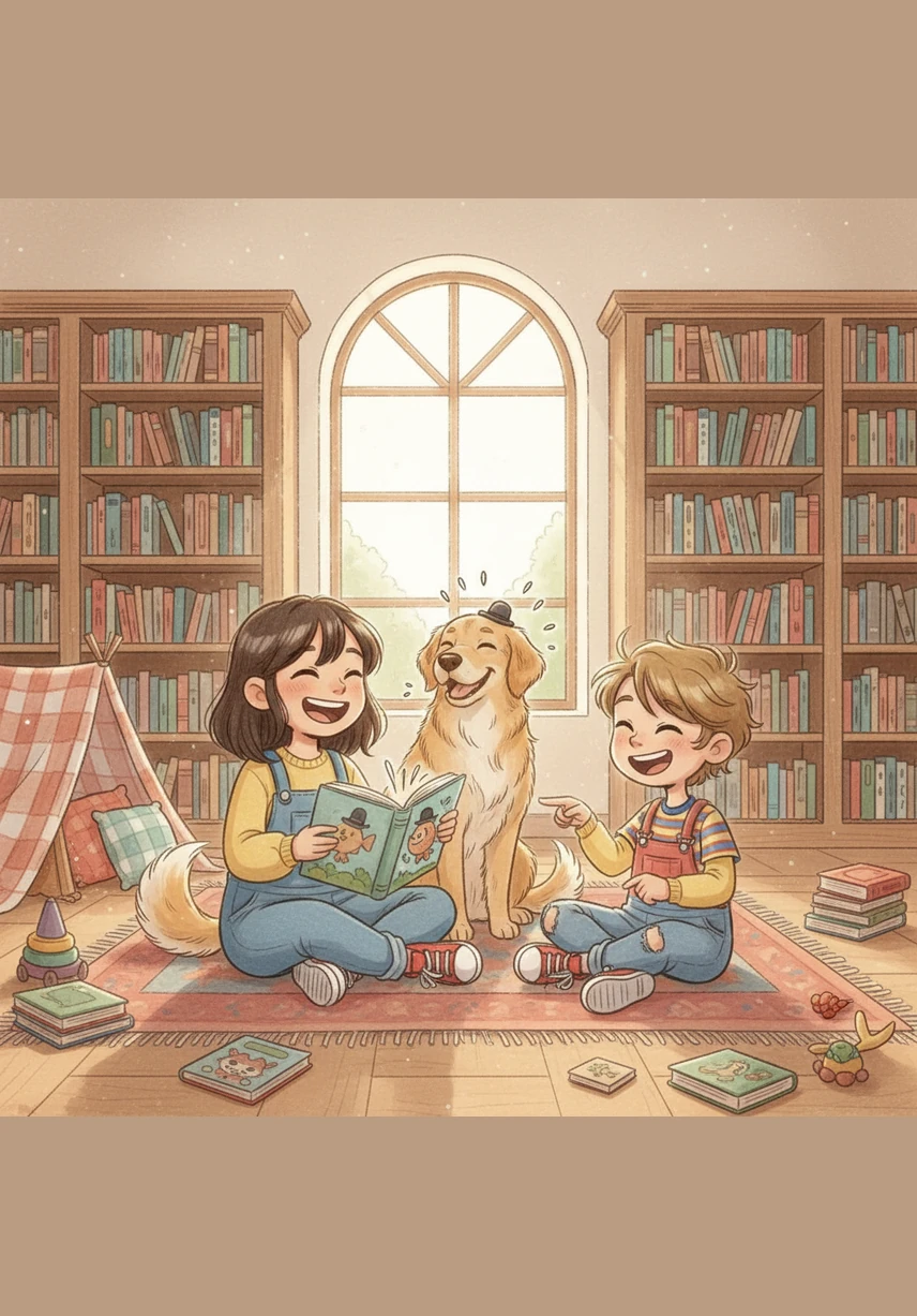 Maya reads a silly poem about a fish wearing a hat, and Kacey lets out a soft huff that sounds like a giggle. The children laugh together, and the fear of making mistakes disappears. In this moment, the library is a place of pure joy and shared stories.