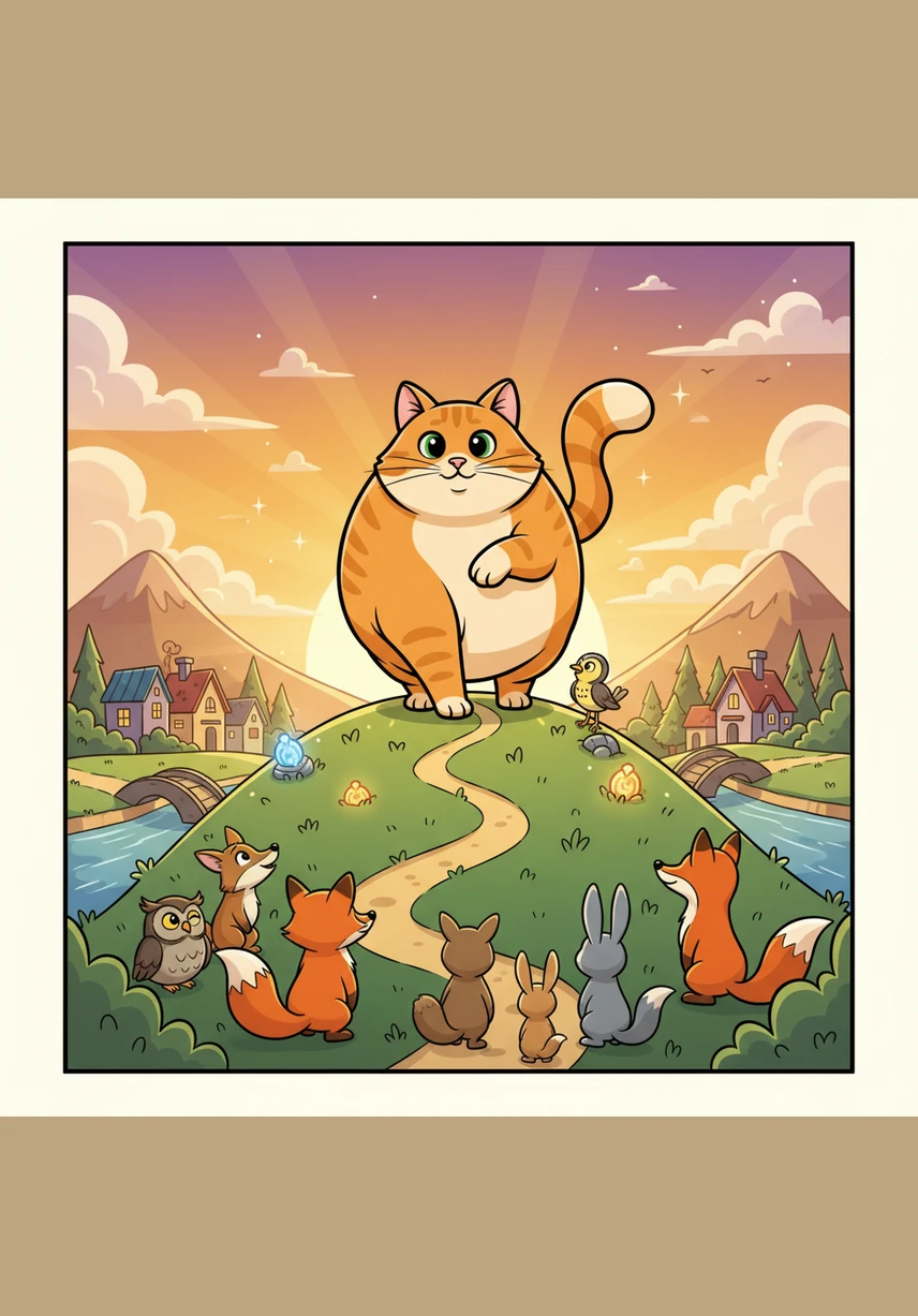 As the sun sets, Annie returns to her cozy anthill feeling very happy and content. She waves goodbye to the cat, thankful for a wonderful day filled with fun and adventure.